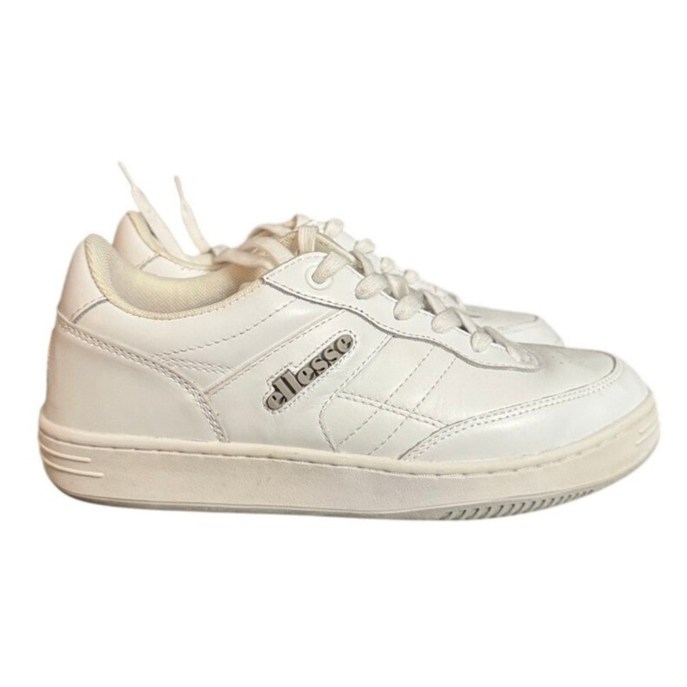 Ellesse White Leather Low Top Sneakers Retro Tennis Shoes Womens 9